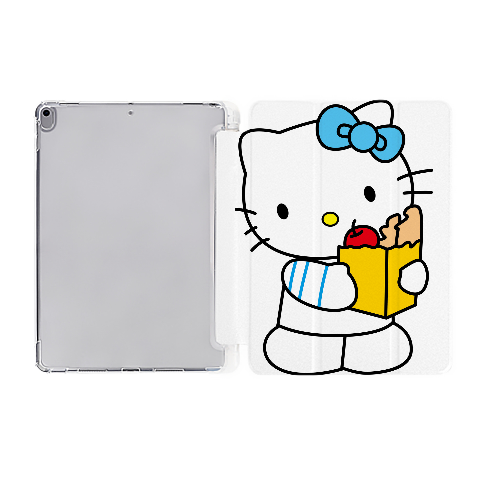 （画像用） Hello Kitty ハローキティ IPad ケース ペン収納付き 三つ折りスタンド PUレザー×シリコン 対応機種9.5/10.5/10.9インチ